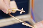 [Elowen jewels ]IDYLLE PINK GOLD OPEN BRACELET DIAMOND PAVED