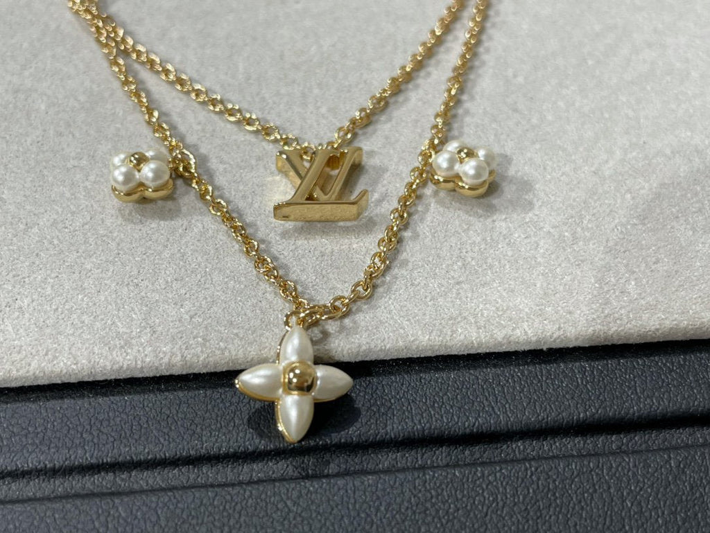 [Elowen jewels ]FLOWERGRAM GOLD MOP DOUBLE ROW NECKLACE