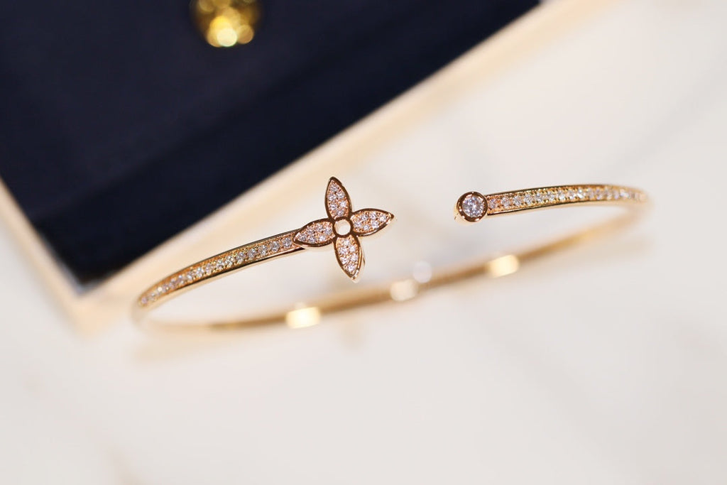 [Elowen jewels ]IDYLLE GOLD OPEN BRACELET DIAMOND PAVED