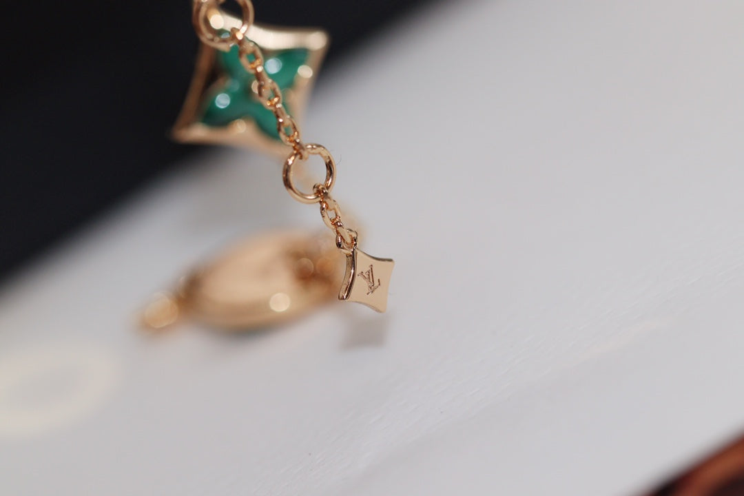 [Elowen jewels ]STAR AND SUN 4 MOTIF PINK GOLD MALACHITE BRACELET