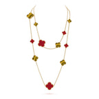 [Elowen jewels ]CLOVER 16 MOTIV KARNEOL TIGERAUGE ROSÉGOLD HALSKETTE
