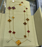 [Elowen jewels ]CLOVER 16 MOTIV KARNEOL TIGERAUGE ROSÉGOLD HALSKETTE