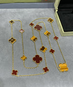[Elowen jewels ]CLOVER 16 MOTIV KARNEOL TIGERAUGE ROSÉGOLD HALSKETTE