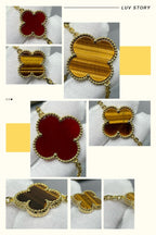 [Elowen jewels ]CLOVER 16 MOTIV KARNEOL TIGERAUGE ROSÉGOLD HALSKETTE