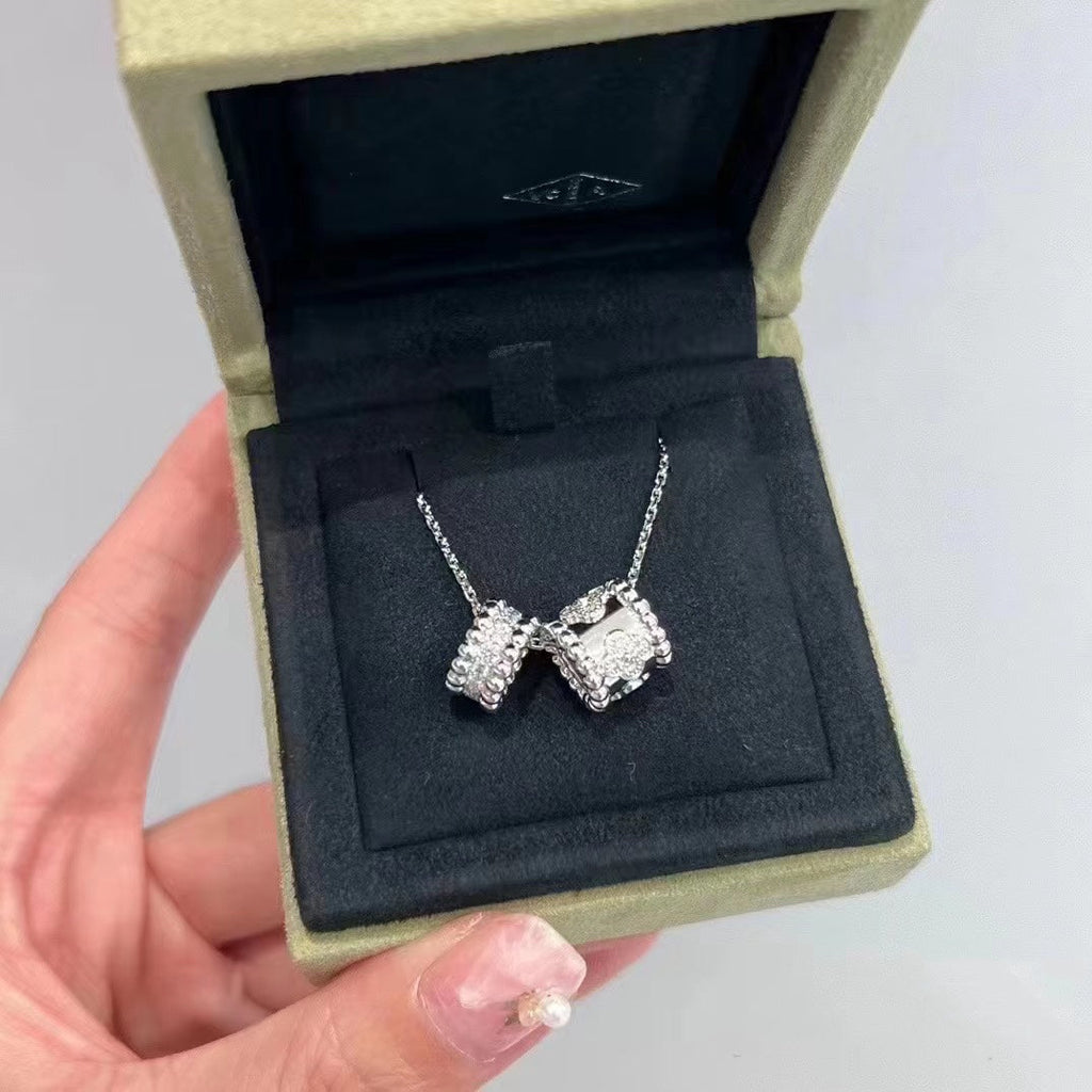 [Elowen jewels ]ペルレ ダブルペンダント シルバーダイヤモンドネックレス