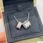 [Elowen jewels ]ペルレ ダブルペンダント シルバーダイヤモンドネックレス