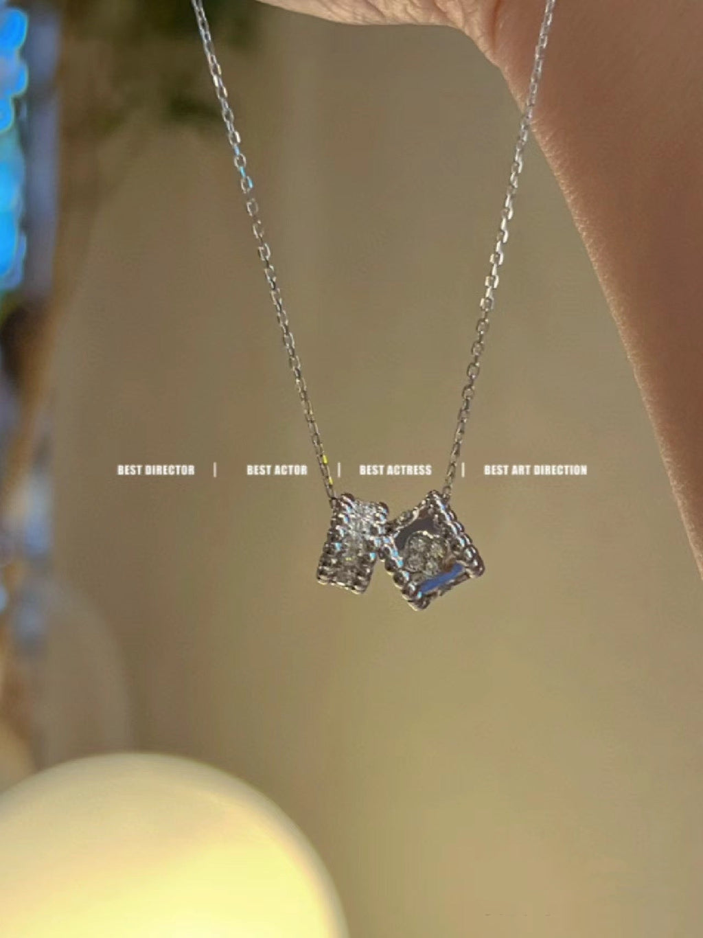 [Elowen jewels ]ペルレ ダブルペンダント シルバーダイヤモンドネックレス