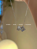 [Elowen jewels ]ペルレ ダブルペンダント シルバーダイヤモンドネックレス