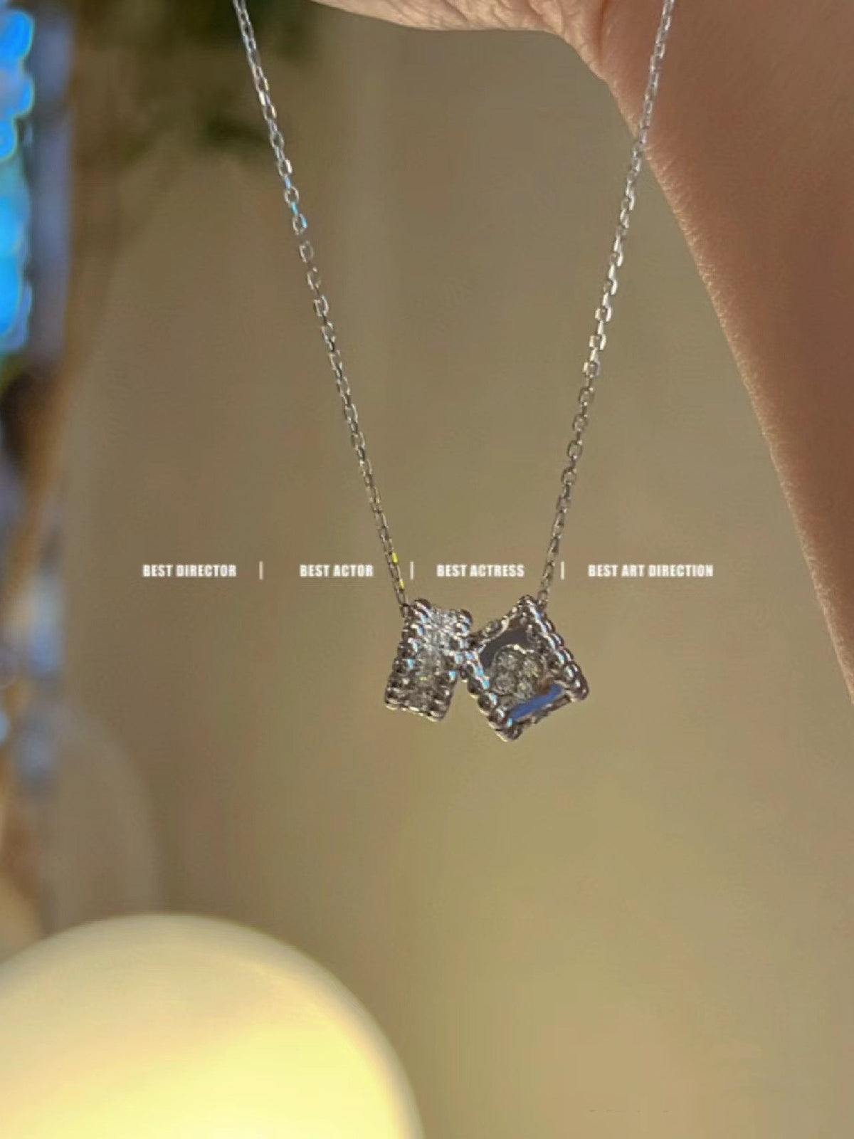 [Elowen jewels ]ペルレ ダブルペンダント シルバーダイヤモンドネックレス