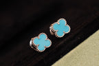 [Elowen jewels ]CLOVER MINI TURQUOISE SILVER STUD EARRINGS