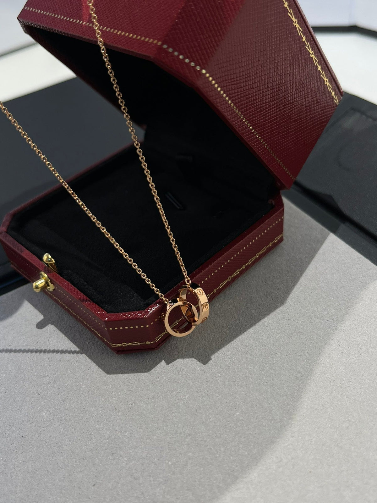 [Elowen jewels ]LIEBESKETTE DOPPELRING ROSÉGOLD