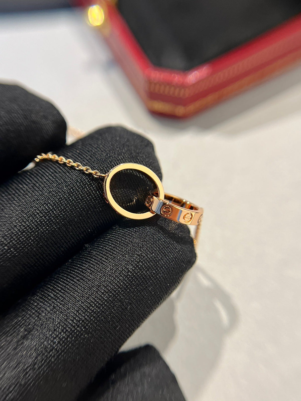 [Elowen jewels ]LIEBESKETTE DOPPELRING ROSÉGOLD