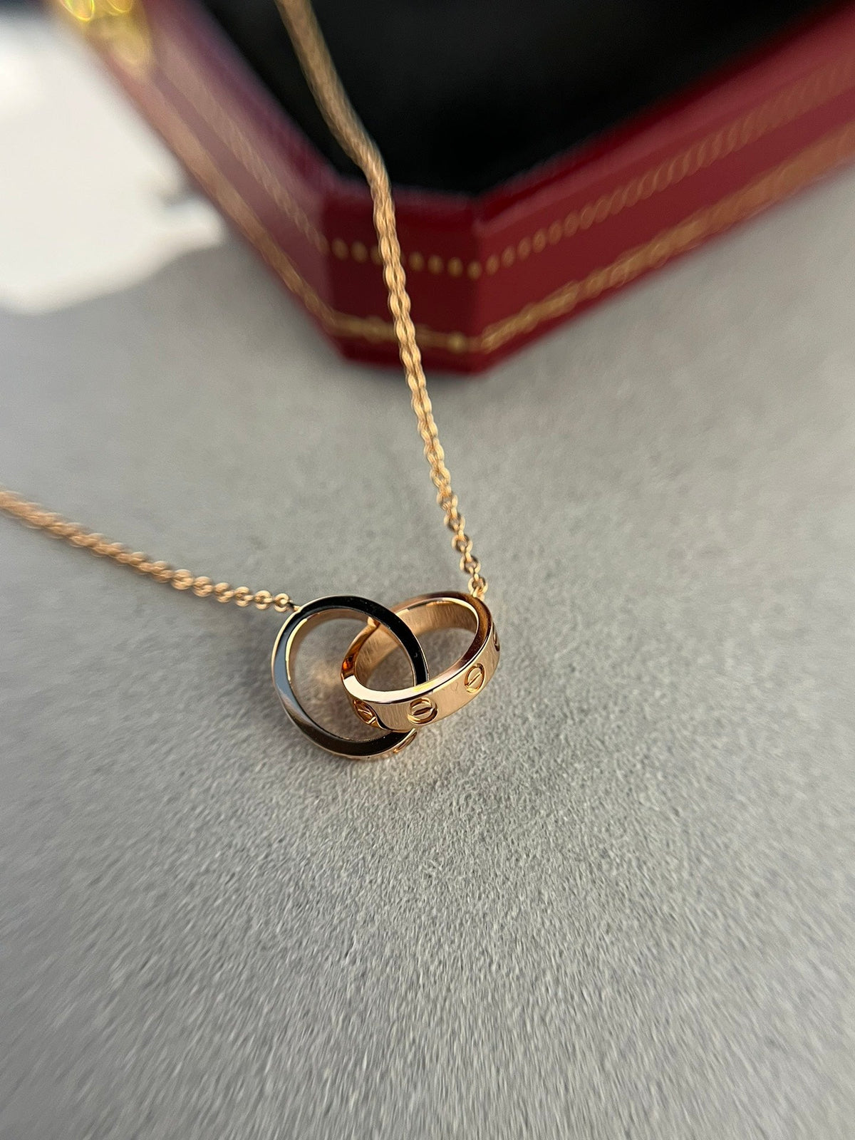 [Elowen jewels ]LIEBESKETTE DOPPELRING ROSÉGOLD