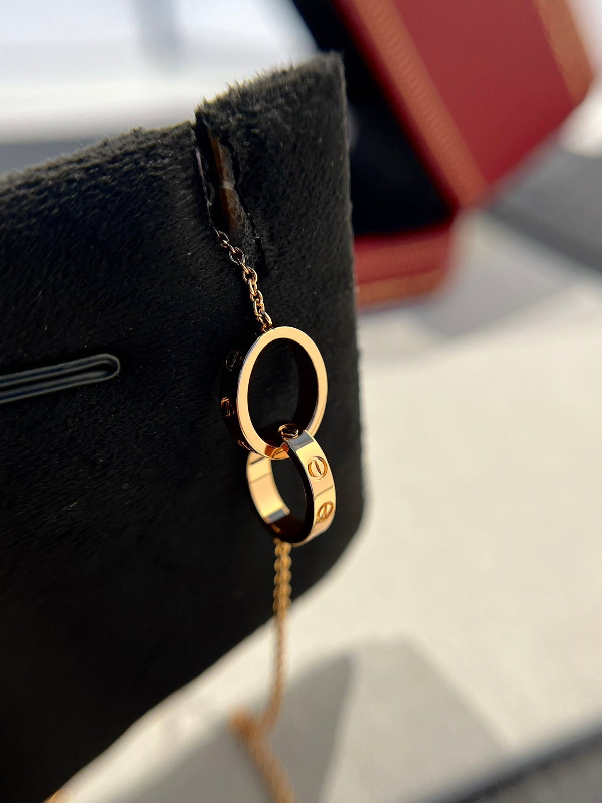 [Elowen jewels ]LIEBESKETTE DOPPELRING ROSÉGOLD