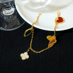 [Elowen jewels ]ラッキースプリング 5モチーフ ゴールドブレスレット