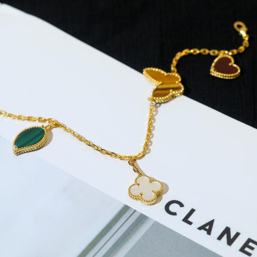 [Elowen jewels ]ラッキースプリング 5モチーフ ゴールドブレスレット