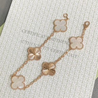 [Elowen jewels ]KOLLEKTION CLOVER WHITE PEARL MOP ARMBAND MIT 5 MOTIVEN