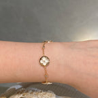 [Elowen jewels ]STAR AND SUN 4モチーフ ホワイトMOP ピンクゴールドブレスレット