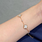 [Elowen jewels ]STAR AND SUN 4モチーフ ホワイトMOP ピンクゴールドブレスレット