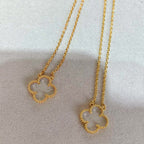 [Elowen jewels ]クローバー ロッククリスタル ローズゴールドネックレス