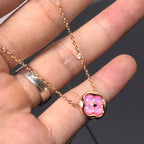 [Elowen jewels ]COLOR BLOSSOM PINK MOP SUN GOLD NECKLACE