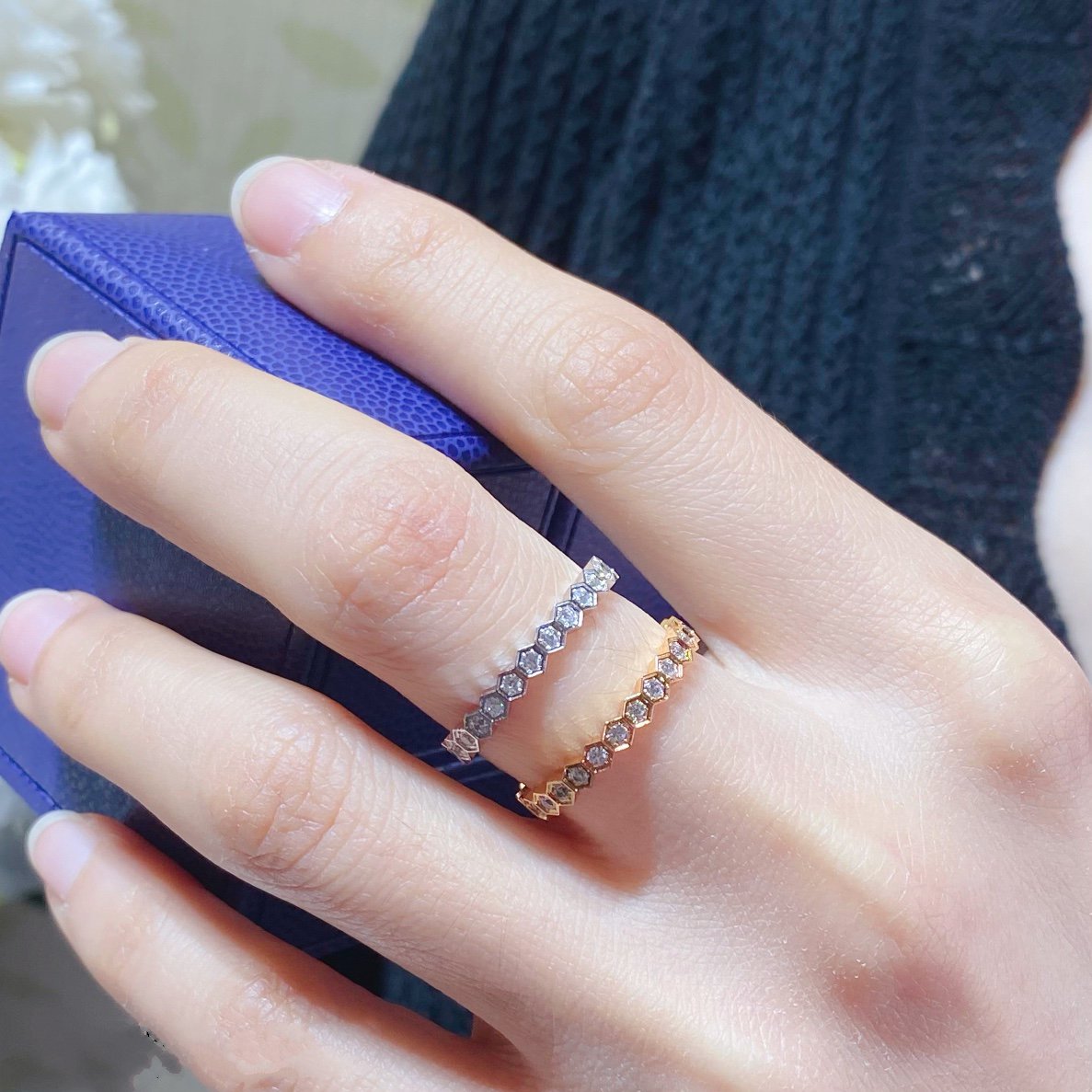 [Elowen jewels ]BEE LOVE DIAMOND PAVED SMALL RING