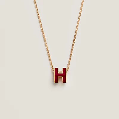 [Elowen jewels ]HM CLIC RED ENAMEL GOLD NECKLACE