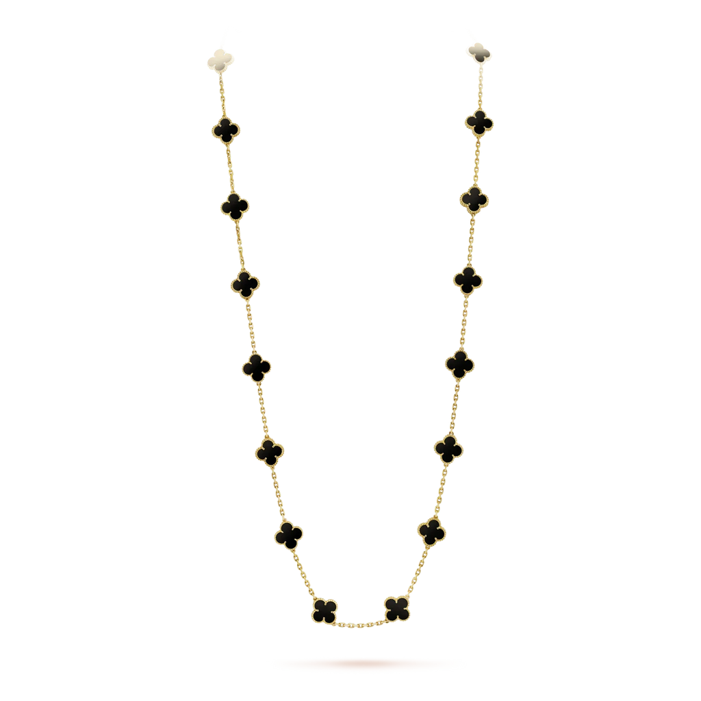 [Elowen jewels ]CLOVER 20 MOTIVE ONYX-HALSKETTE
