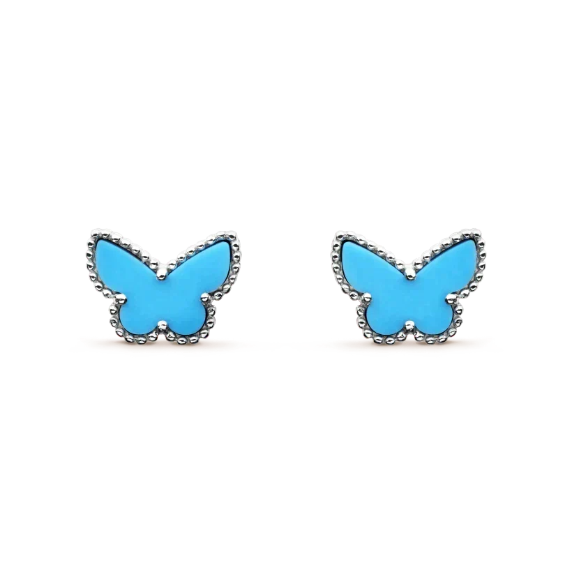 [Elowen jewels ]SCHMETTERLING TÜRKIS OHRRINGE SILBER