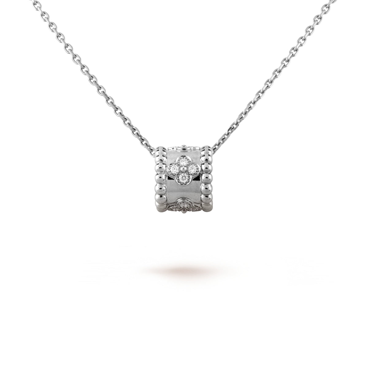 [Elowen jewels ]PERLÉE ANHÄNGER SILBER DIAMANT-HALSKETTE