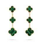 [Elowen jewels ]KLEEBLATT MALACHIT 3 MOTIVE GOLD