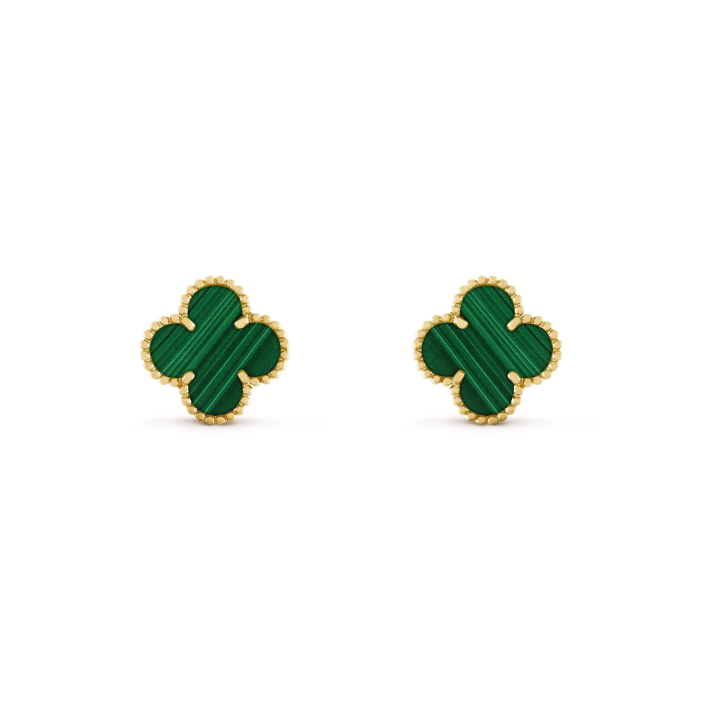 [Elowen jewels ]CLOVER MEDIUM 1 MOTIV MALACHIT OHRRINGE