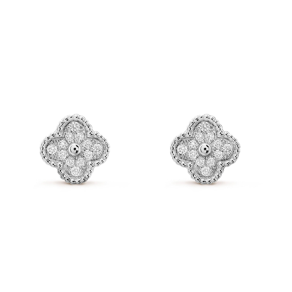 [Elowen jewels ]CLOVER MINI DIAMOND STUD EARRINGS