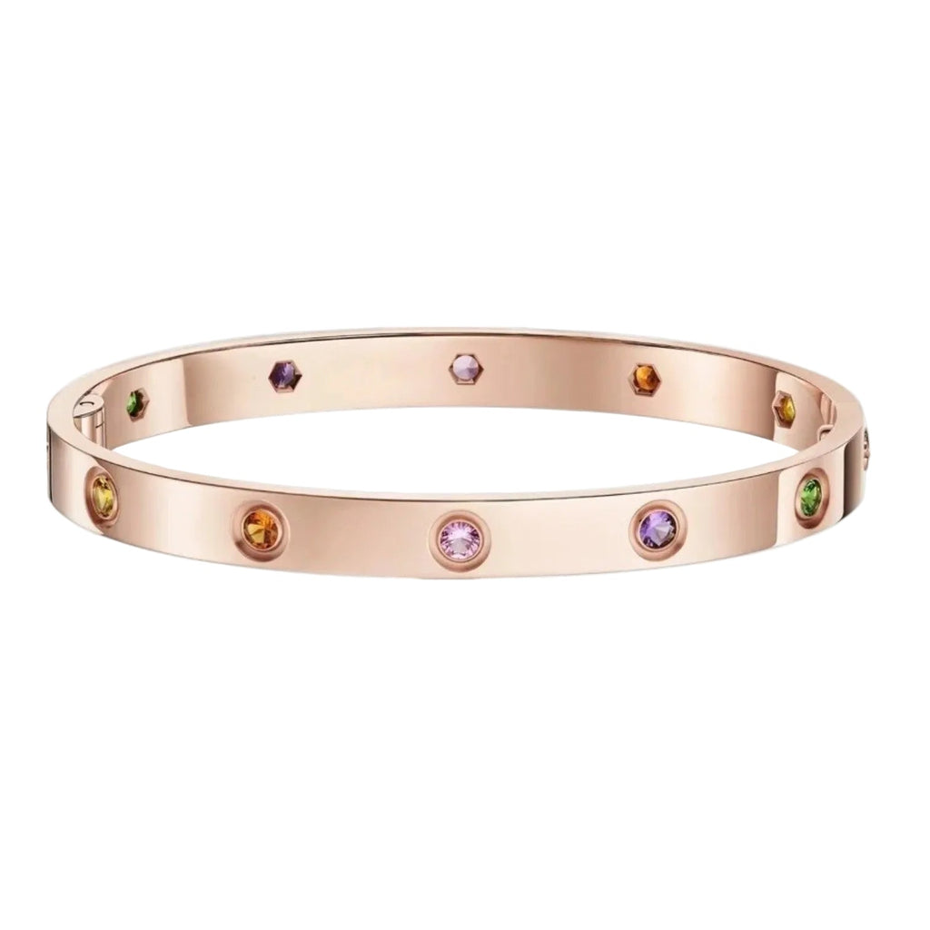 [Elowen jewels]KLASSISCHES 6,1-MM-LOVE-ARMBAND, 10 DIAMANTEN, MEHRFARBIG
