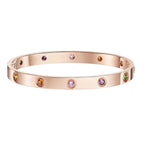 [Elowen jewels]KLASSISCHES 6,1-MM-LOVE-ARMBAND, 10 DIAMANTEN, MEHRFARBIG