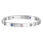 [Elowen jewels]KLASSISCHES 6,1-MM-LOVE-ARMBAND, 10 DIAMANTEN, MEHRFARBIG