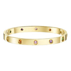 [Elowen jewels]KLASSISCHES 6,1-MM-LOVE-ARMBAND, 10 DIAMANTEN, MEHRFARBIG