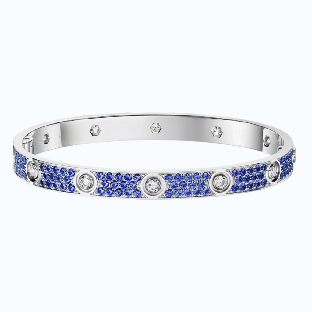 [Elowen jewels]KLASSISCHES 6,1-MM-LOVE-ARMBAND MIT 10-DIAMANT-VOLLPFLASTERUNG