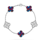 [Elowen jewels ]CLOVER 5 MOTIF COLOR GEMSTONES BRACELET COLLECTION