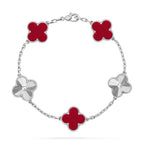 [Elowen jewels ] CLOVER 5 MOTIF RED CORNELIAN BRACELET COLLECTION