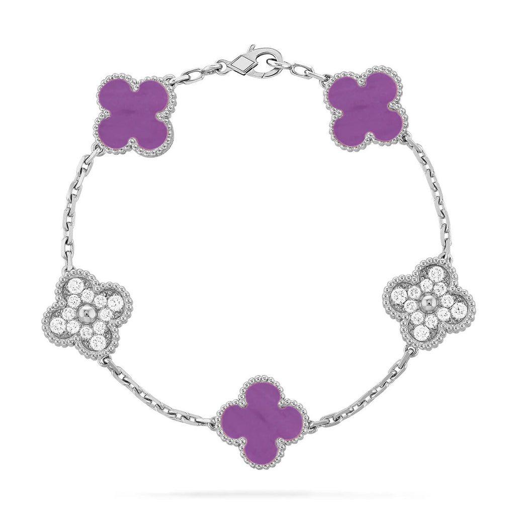 [Elowen jewels ] CLOVER 5 MOTIF VIOLET BRACELET COLLECTION
