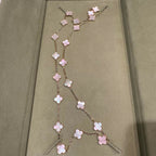 [Elowen jewels ]CLOVER 20 MOTIVE HALSKETTE AUS ROSA PERLMUTT