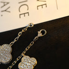 [Elowen jewels ]CLOVER BRACELET 5 MOTIF SILVER DIAMOND PAVED
