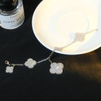 [Elowen jewels ]CLOVER BRACELET 5 MOTIF SILVER DIAMOND PAVED