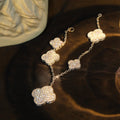 [Elowen jewels ]CLOVER BRACELET 5 MOTIF SILVER DIAMOND PAVED