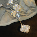 [Elowen jewels ]CLOVER BRACELET 5 MOTIF SILVER DIAMOND PAVED