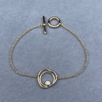 [Elowen jewels]ARMBAND MIT HOHLEM HERZ UND EINZELDIAMANT