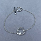 [Elowen jewels]ARMBAND MIT HOHLEM HERZ UND EINZELDIAMANT