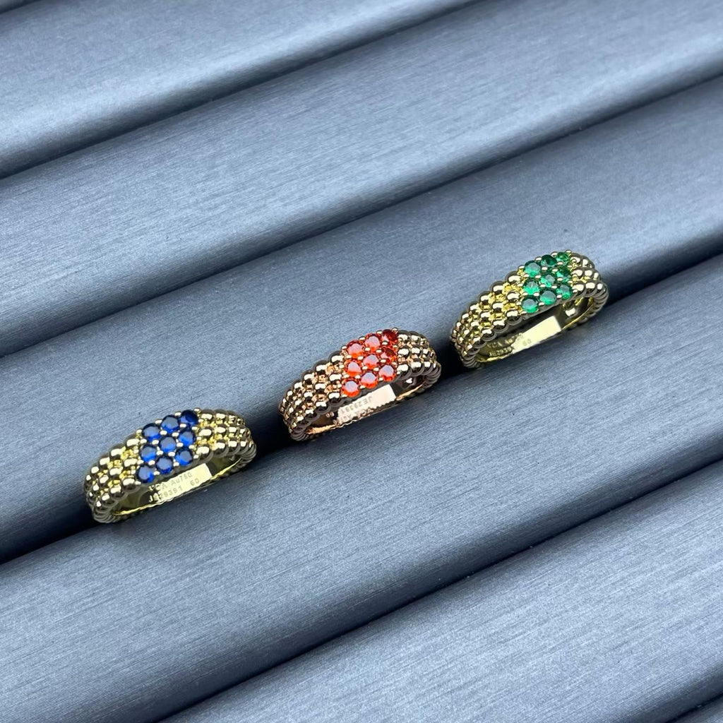 [Elowen jewels]NARROW BEADED RING WITH DIAMONDS