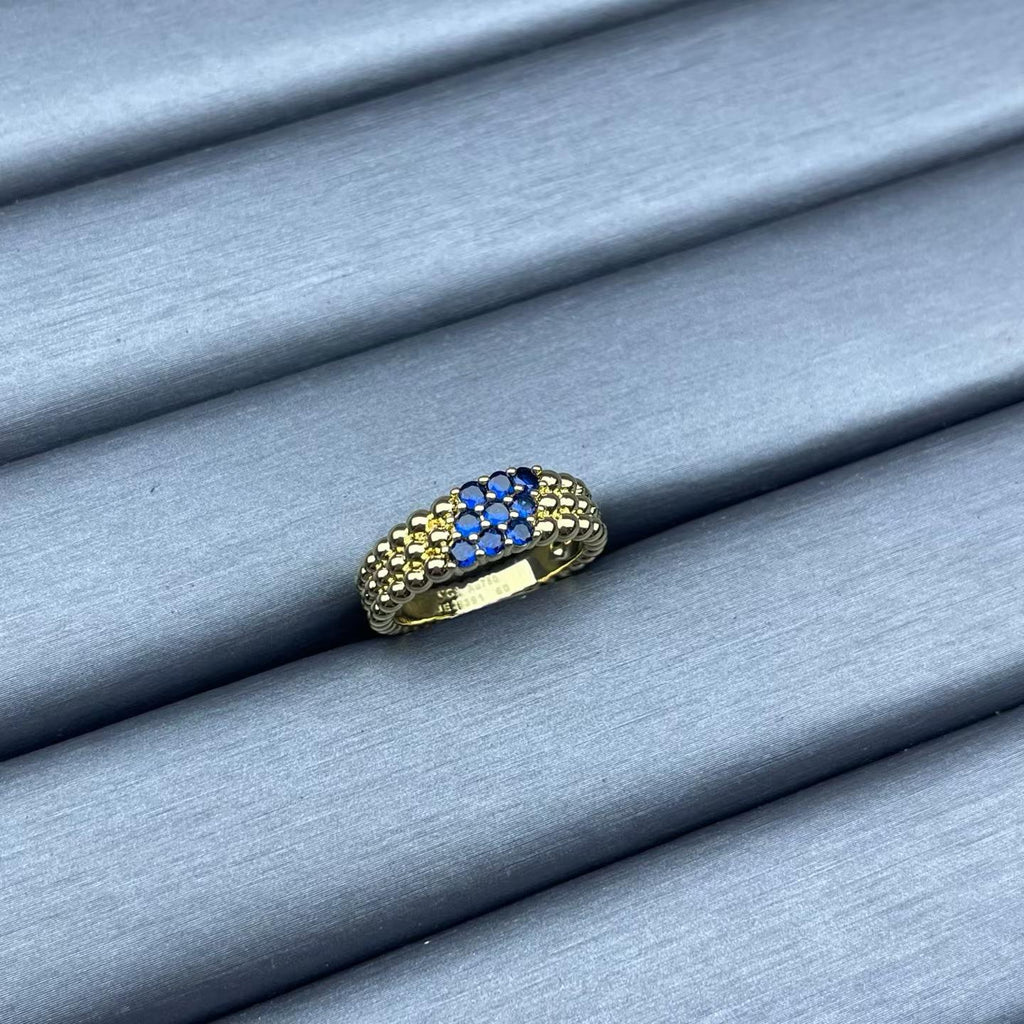 [Elowen jewels]NARROW BEADED RING WITH DIAMONDS